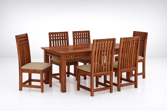Adolf Wooden Dining Table 6 Seater Set