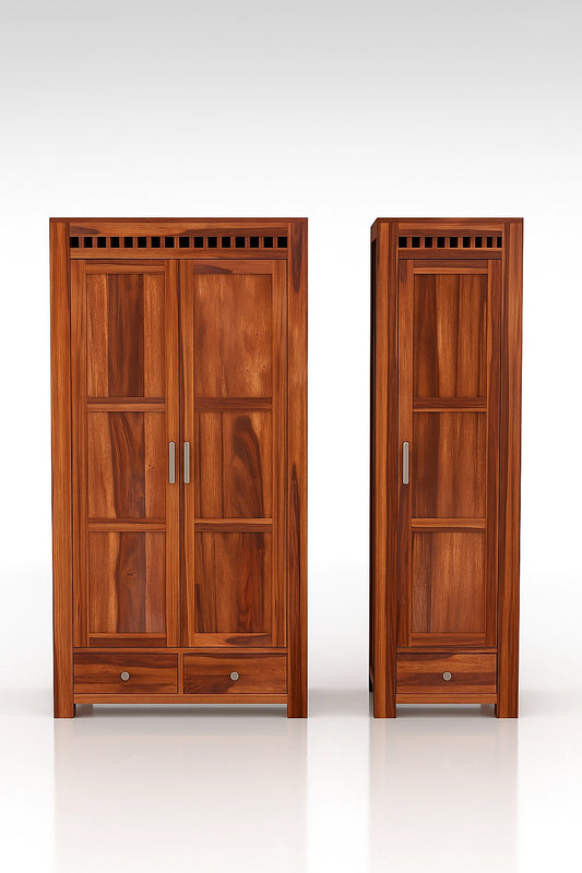 Adolf Wooden 3 Door Multi-Utility Wardrobe