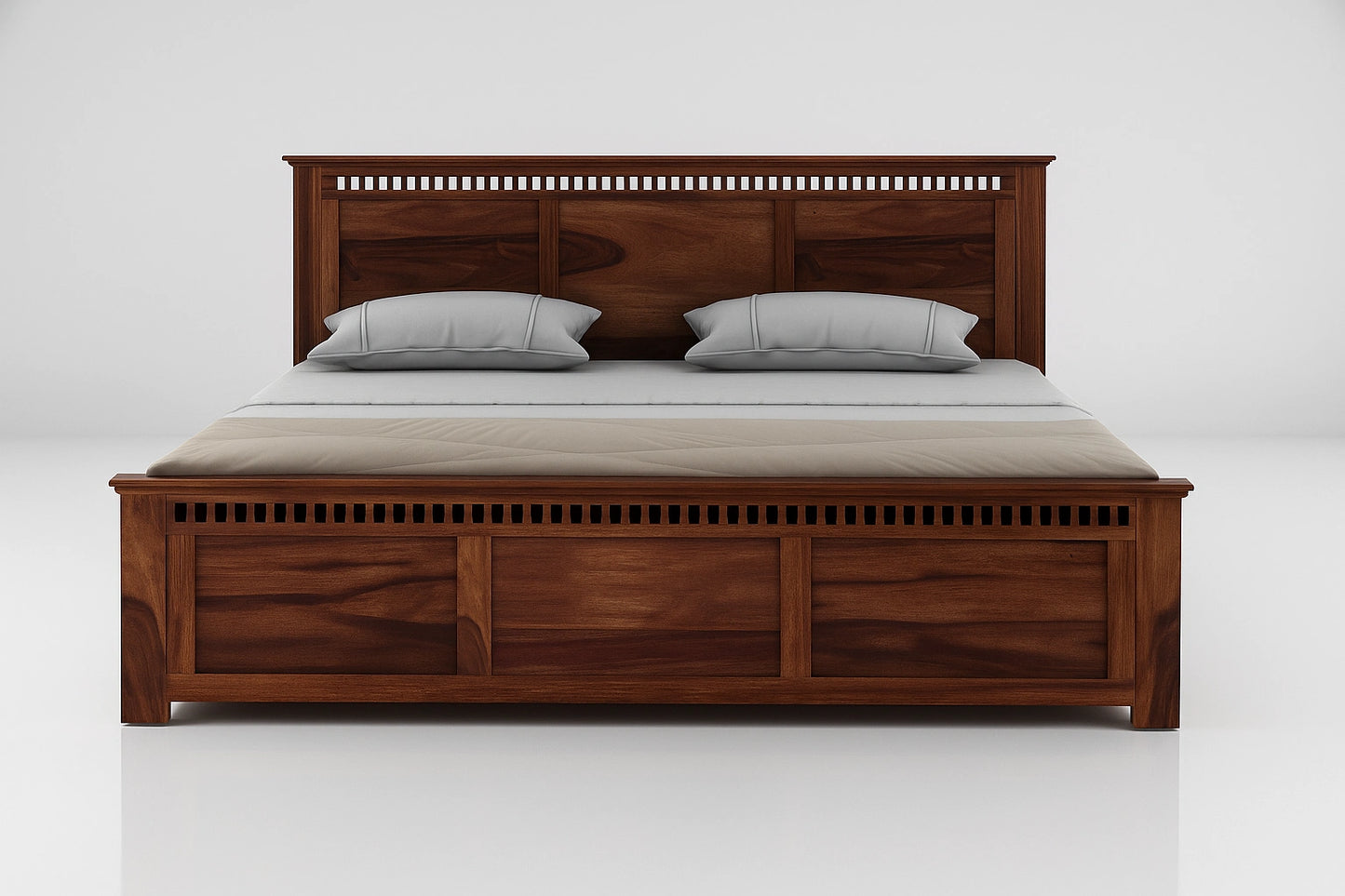 Adolf Sheesham Wooden King Bed with Side Storage