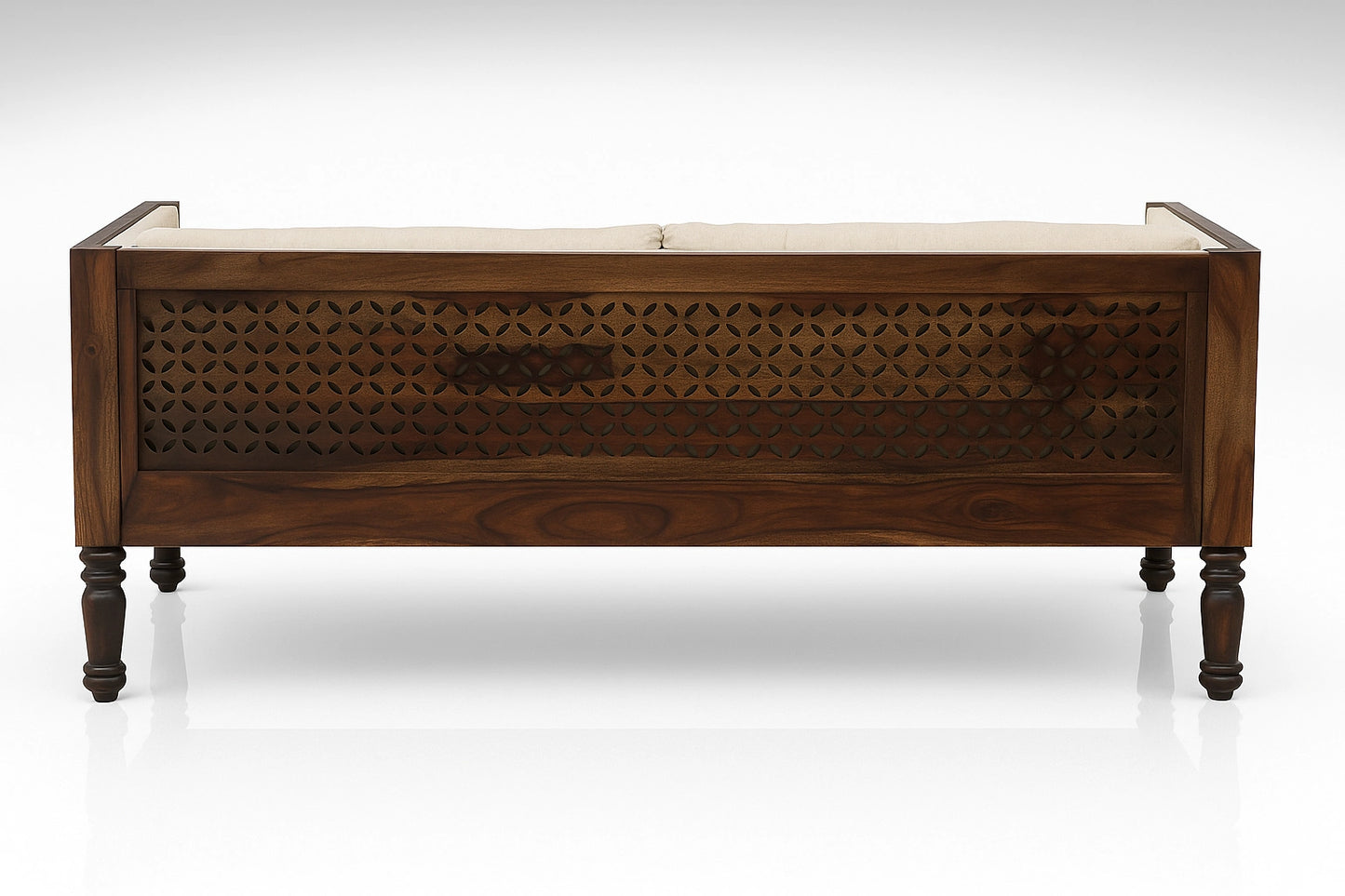 Roots Sheesham Wooden 3 Seater Sofa