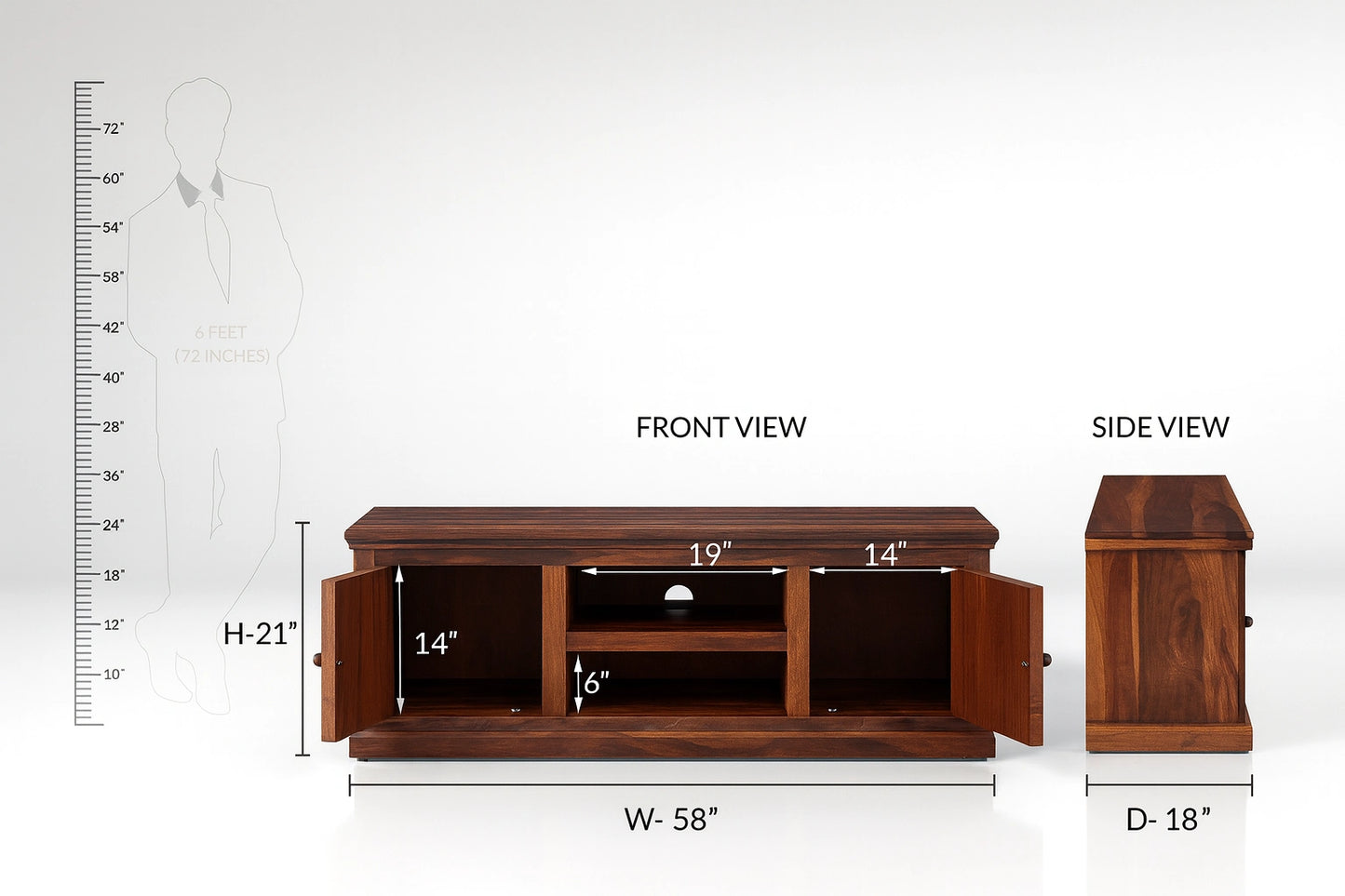 Niwar Solid Wooden Tv Unit