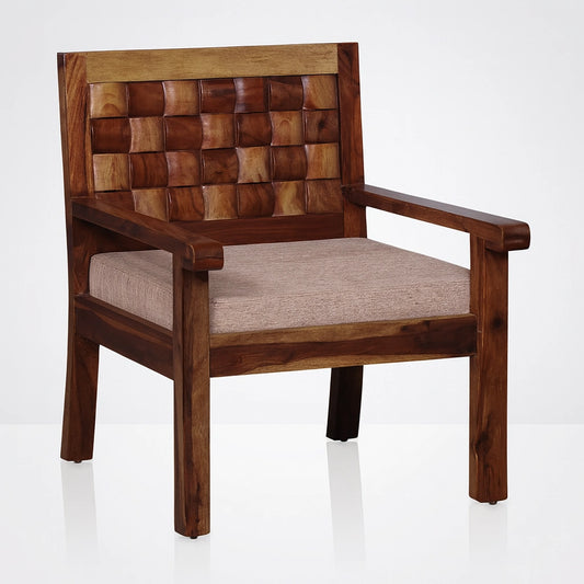 Niwar Sheesham Wooden 1 Seater Sofa