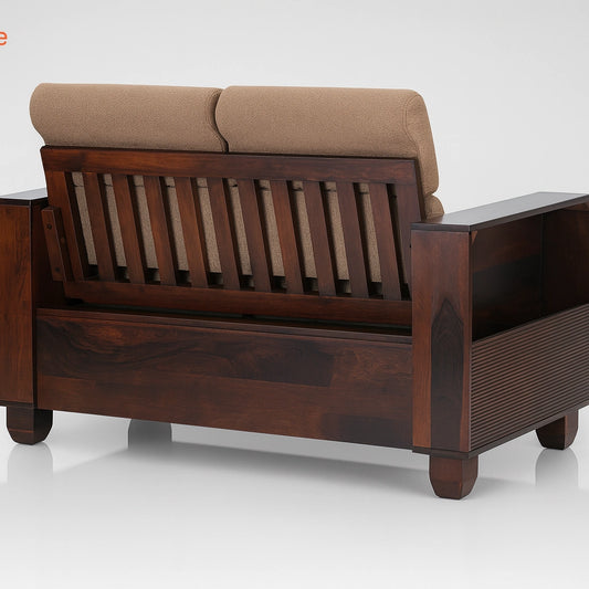 Aryvara Sheesham Wooden 2 Seater Sofa with cushion