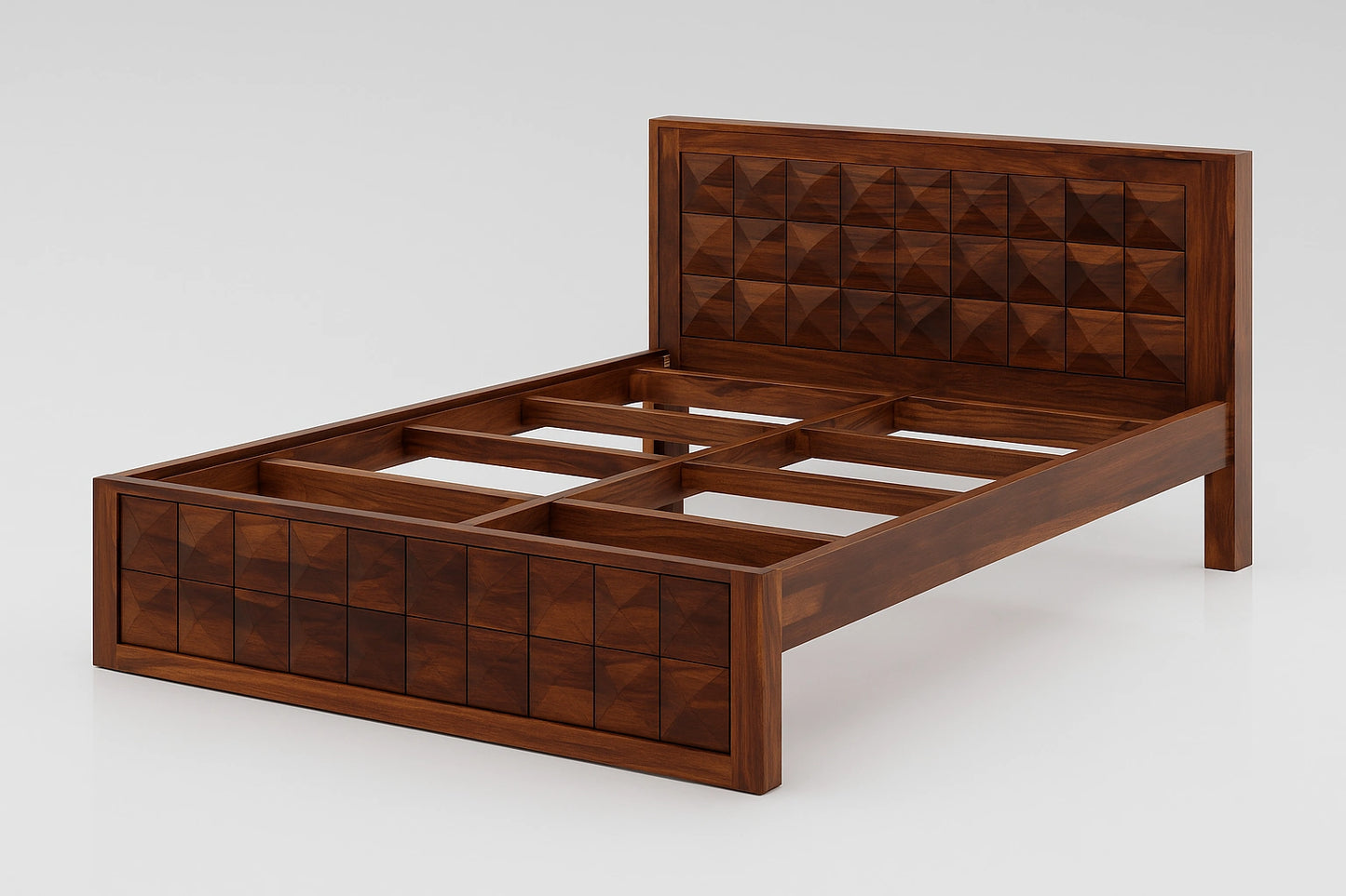 Magadha Wooden Double King Bed Without Storage