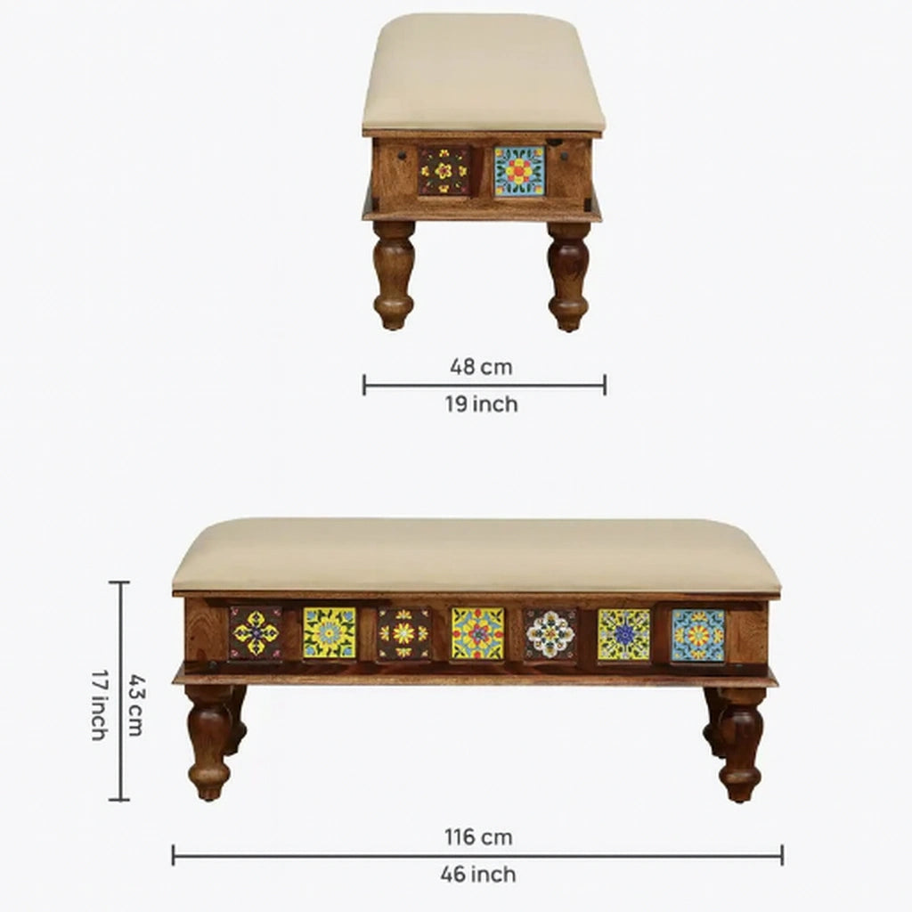 Casa Wooden Dining Table 6 Seater Set with Bench and cushions