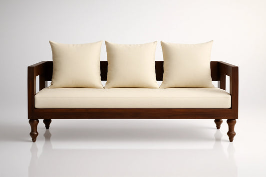 Casa Sheesham Wooden 3 Seater Sofa