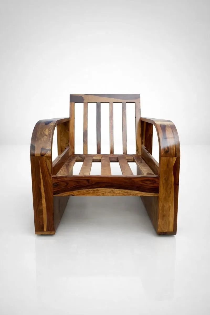 Param Traditional Sheesham Wood 5 Seater Sofa Set