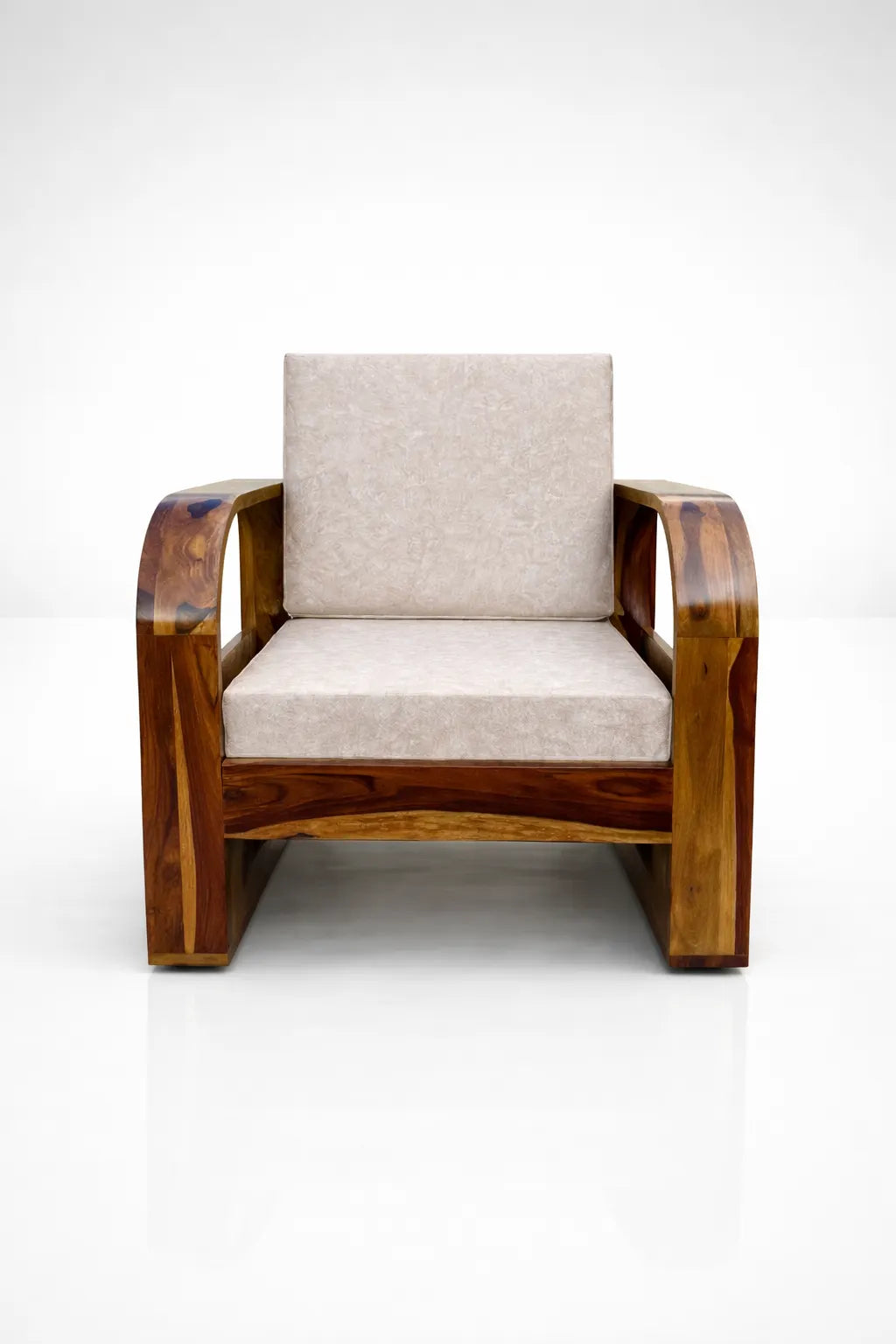 Param Traditional Sheesham Wood 1 Seater Sofa
