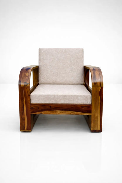 Param Traditional Sheesham Wood 1 Seater Sofa
