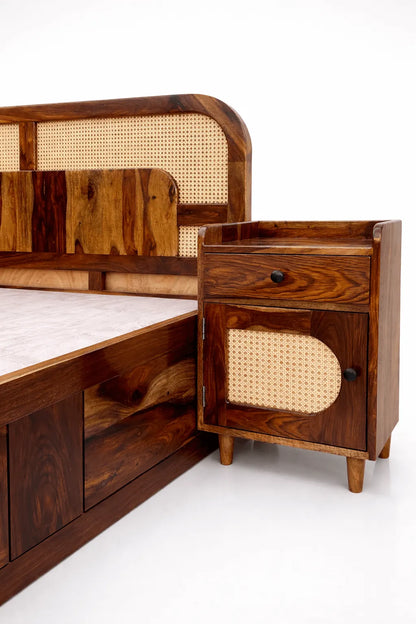 Siya Sheesham Wooden King Size Bed With Box Storage