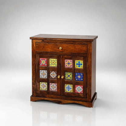 Casa Solid Wood Sheesham Cabinet With Drawer