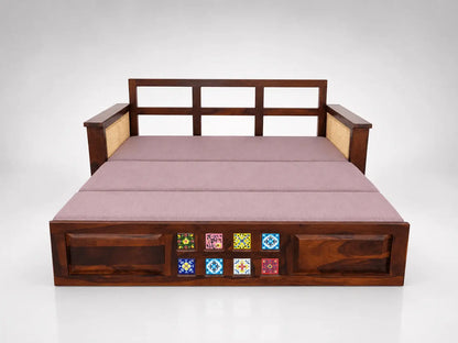 Siya Casa Solid Wood Sheesham Sofa Bed