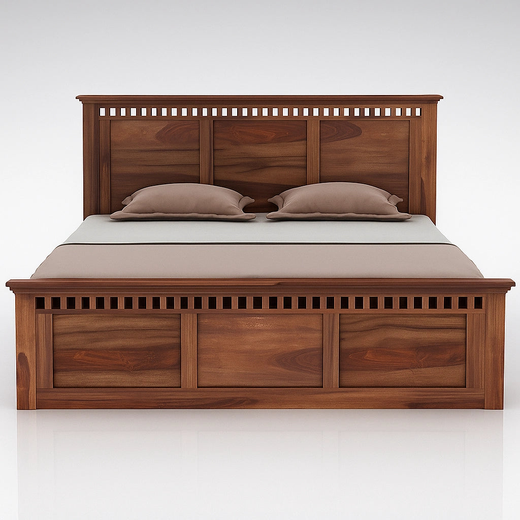 Adolf Sheesham Wooden King Bed with Box Storage