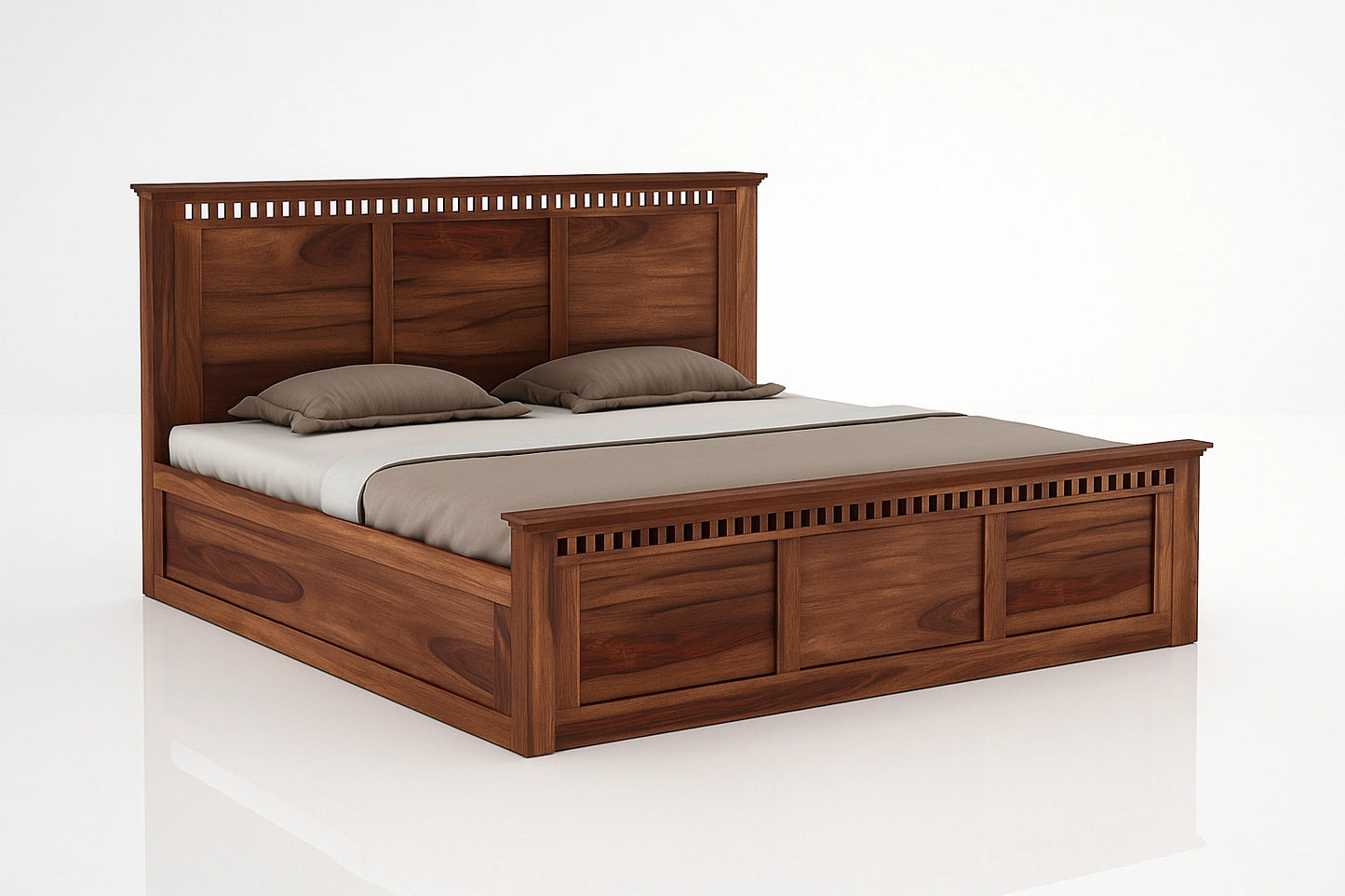 Adolf Sheesham Wooden King Bed with Box Storage