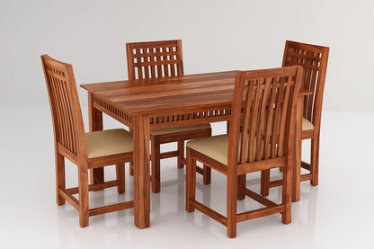 Adolf Wooden Compact Dining Table 4 Seater Set