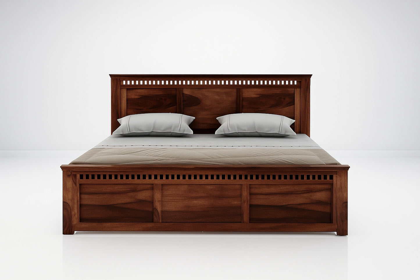 Adolf Sheesham Wooden King Bed without Storage