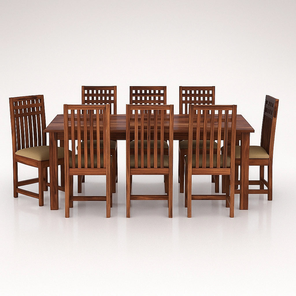Adolf Wooden Dining Table 8 Seater Set
