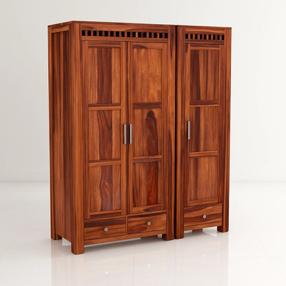 Adolf Wooden 3 Door Multi-Utility Wardrobe