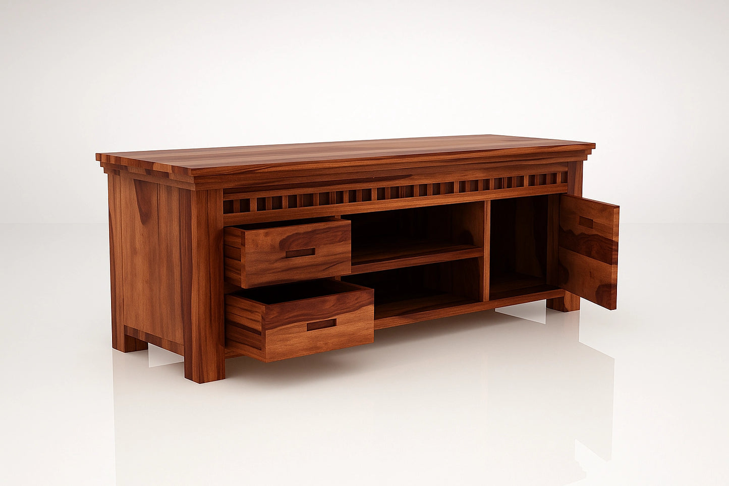 Adolf Wooden Tv Unit with Open & Close Storage