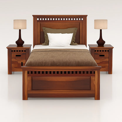 Adolf Wooden Single Bed with storage