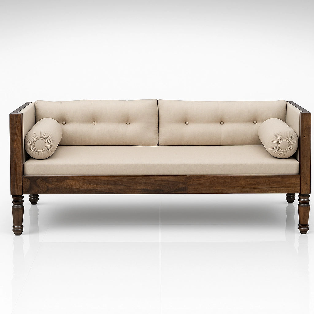 Roots Sheesham Wooden 3 Seater Sofa