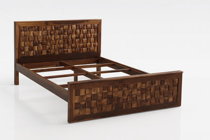 Niwar King Solid Sheesham Wood Bed without Storage