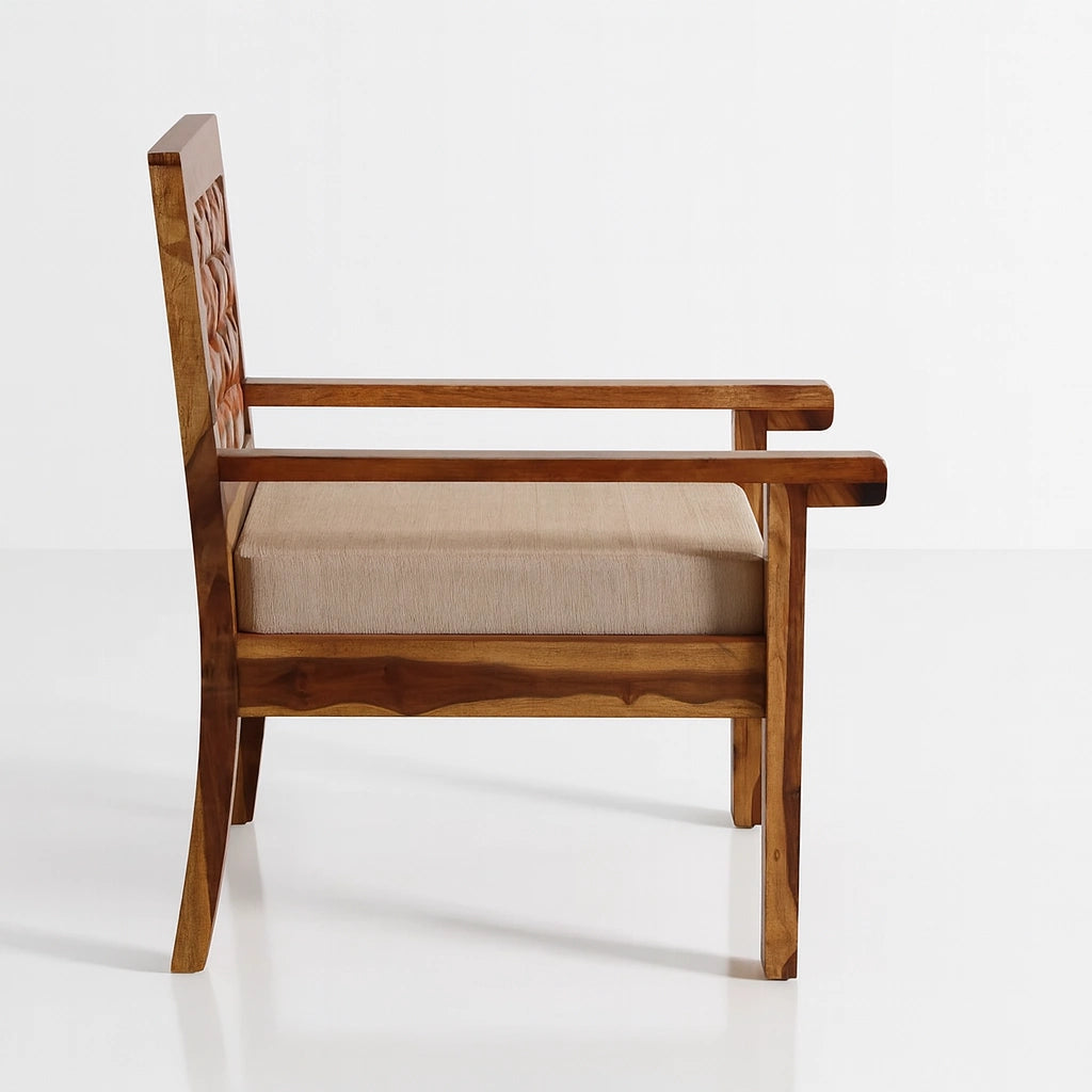 Niwar Sheesham Wooden 1 Seater Sofa