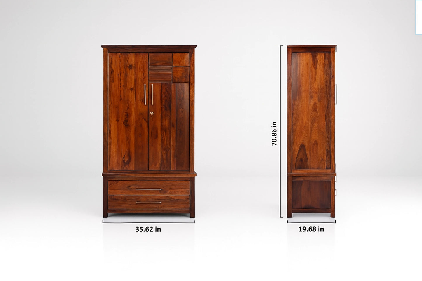 Aryvara Wooden Wardrobe 2 Door