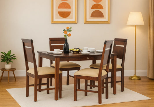 Aryvara Sheesham Wood Dining Table 4 Seater Set