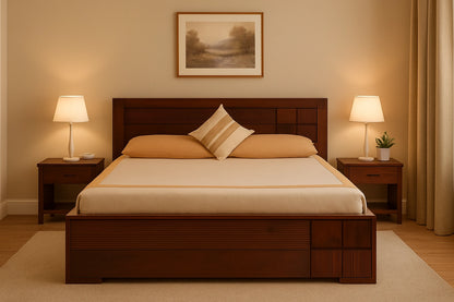 Aryvara Sheesham Wooden Queen Bed