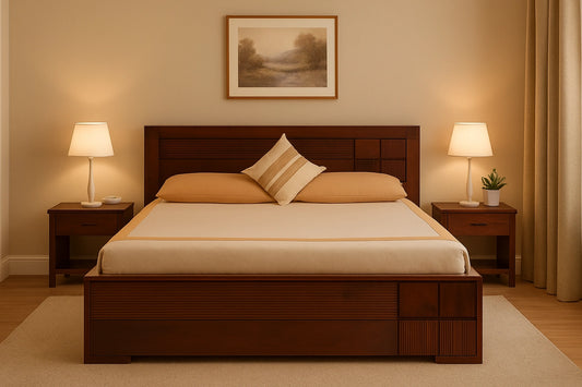 Aryvara Sheesham Wooden Queen Bed