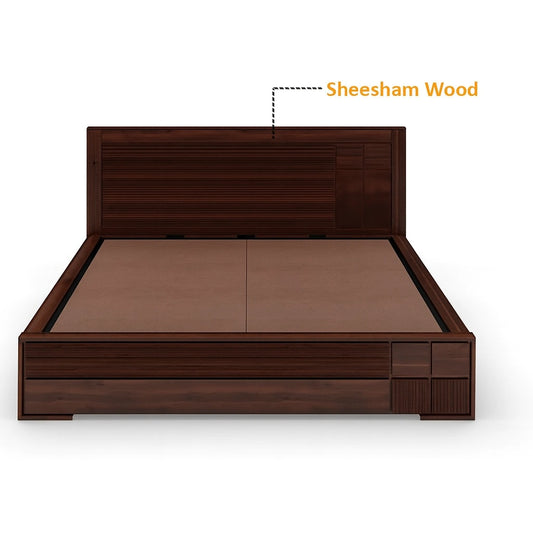 Aryvara Wooden King Bed with Hydraulic Storage