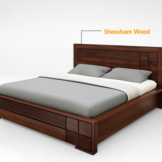 Aryvara Wooden Queen Bed With Hydraulic Storage