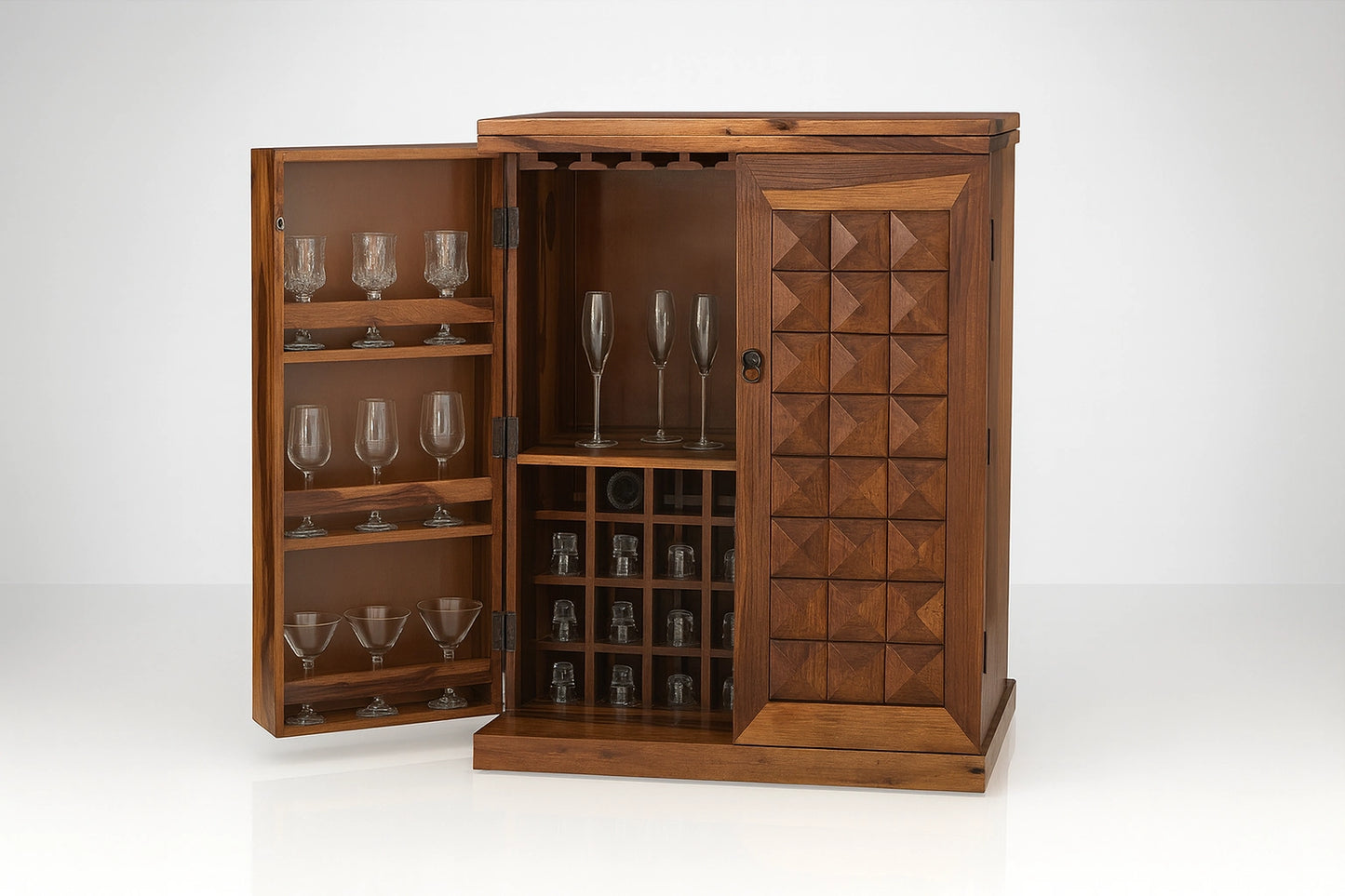 Magadha Wooden Expandable Bar Cabinet