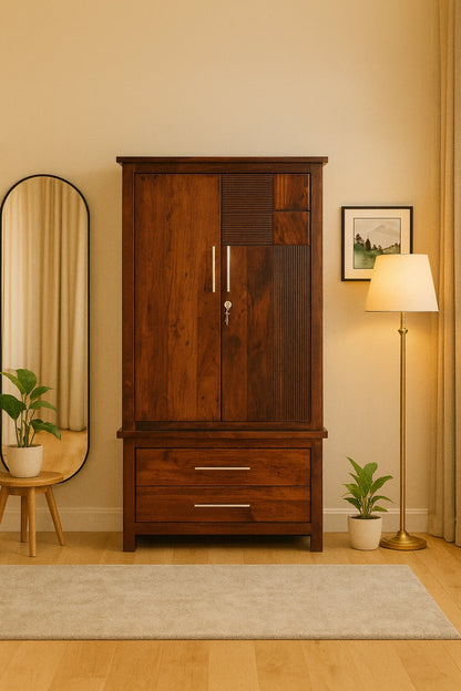 Aryvara Wooden Wardrobe 2 Door