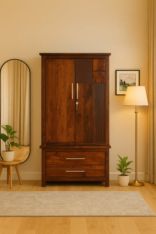 Aryvara Wooden Wardrobe 2 Door