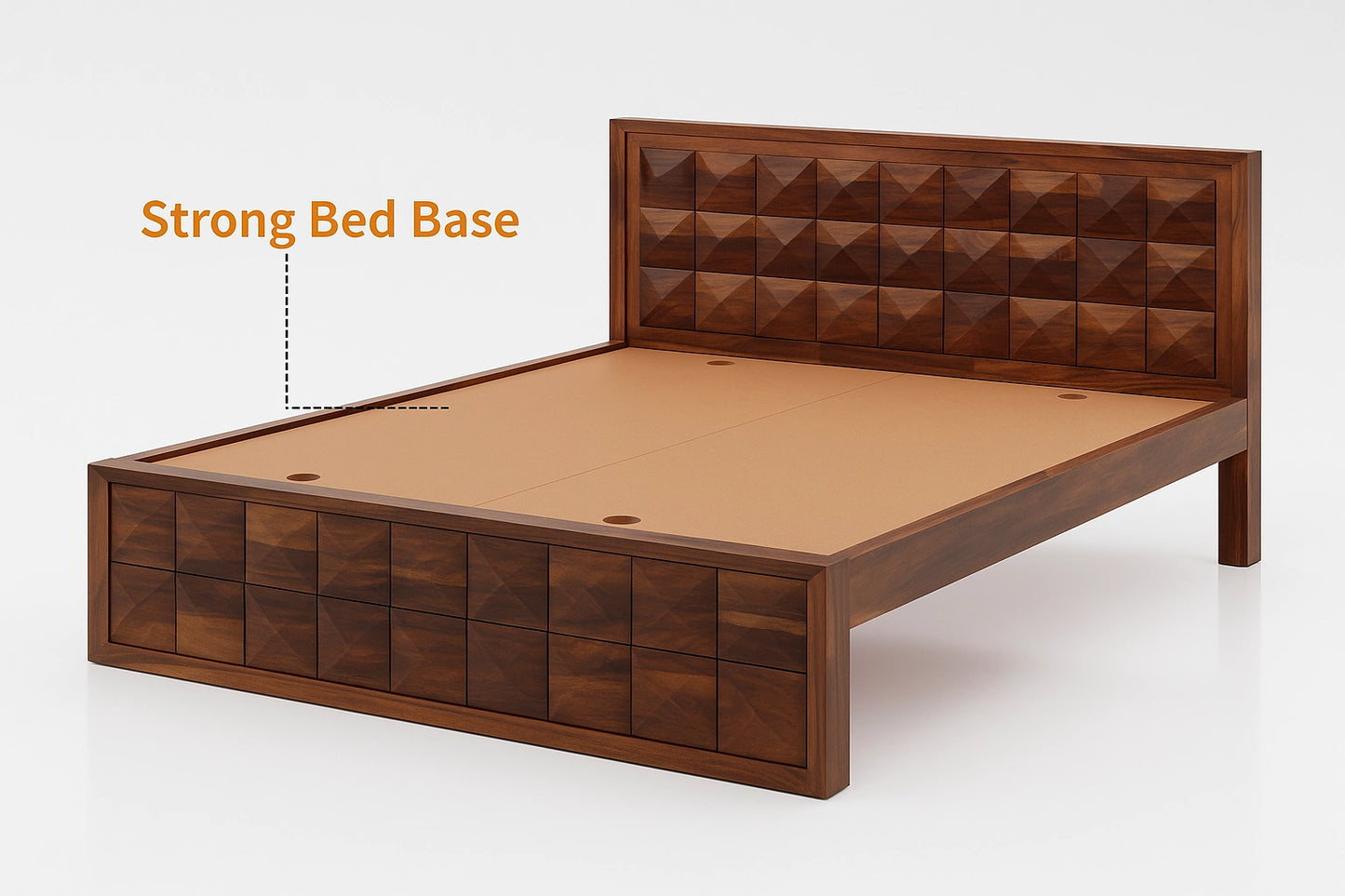 Magadha Wooden Double King Bed Without Storage