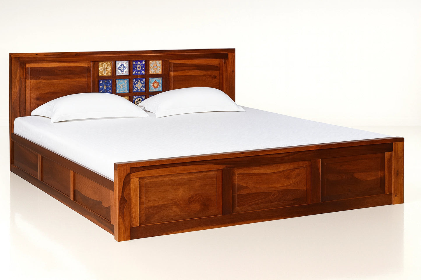 Casa Solid Sheesham Wood Queen Size Storage Bed