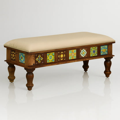 Casa Wooden Dining Table 6 Seater Set with Bench and cushions