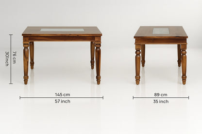 Casa Wooden Dining Table 6 Seater Set with Bench and cushions