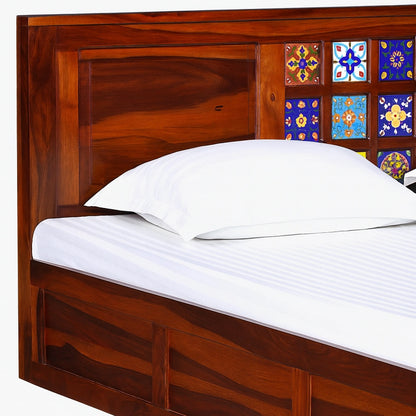 Casa Solid Sheesham Wood Queen Size Storage Bed