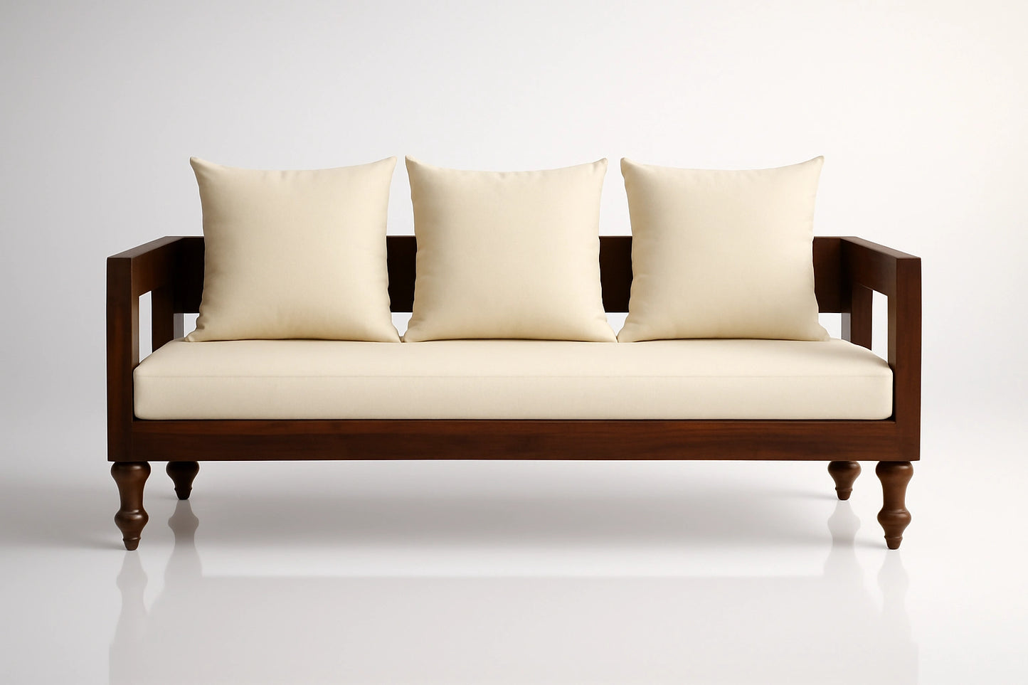 Casa Sheesham Wooden 3 Seater Sofa