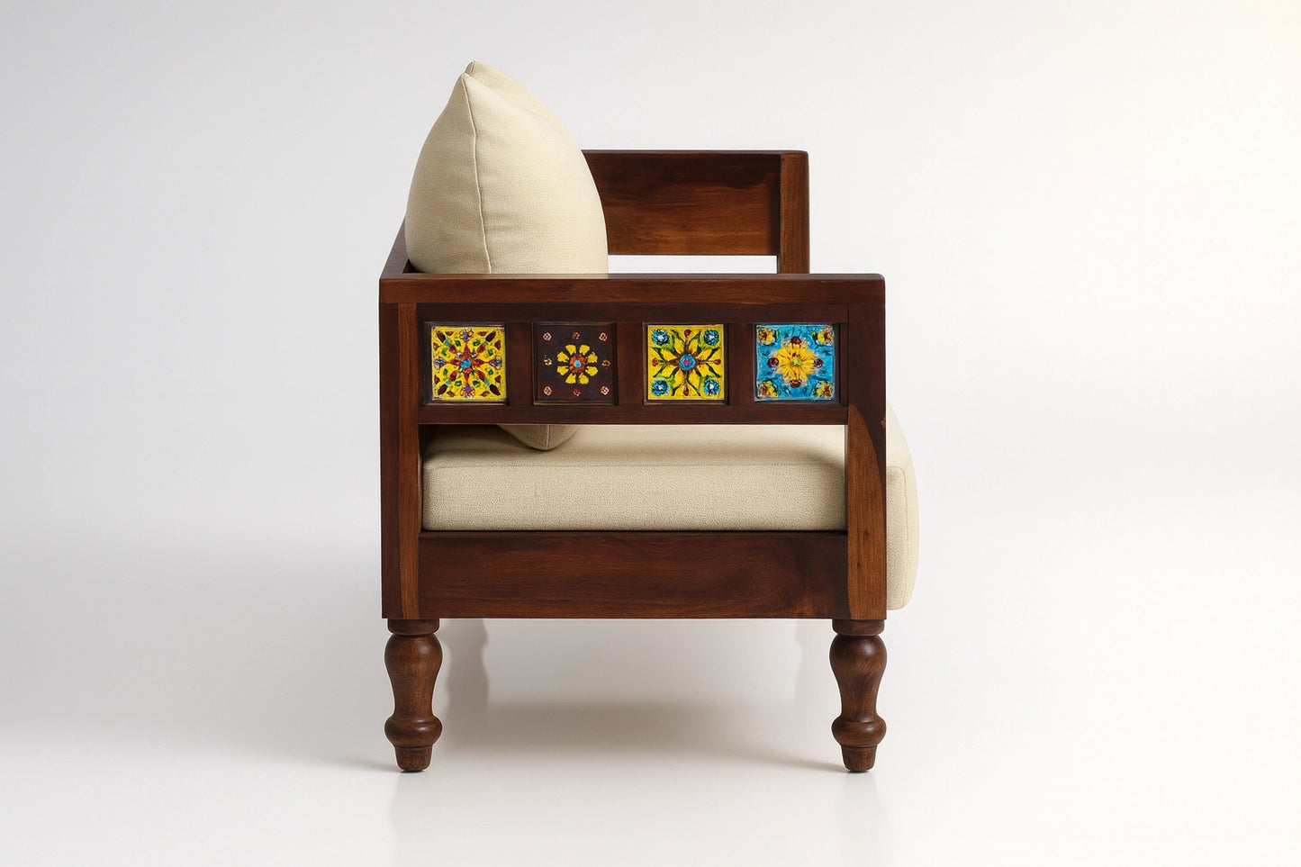 Casa Sheesham Wooden 3 Seater Sofa