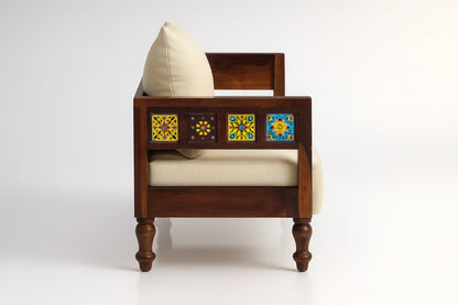 Casa Sheesham Wooden 3 Seater Sofa