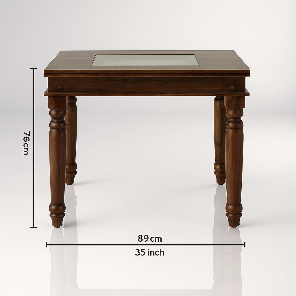 Casa Wooden Dining Table 4 Seater Set