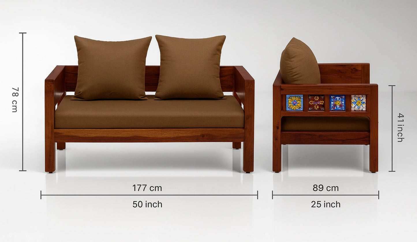 Casa Sheesham Wooden 2 Seater Sofa