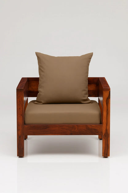 Casa Traditional Sheesham Wood 1 Seater Sofa