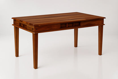 Niwar Wooden Dining Table 6 Seater Set without cushion