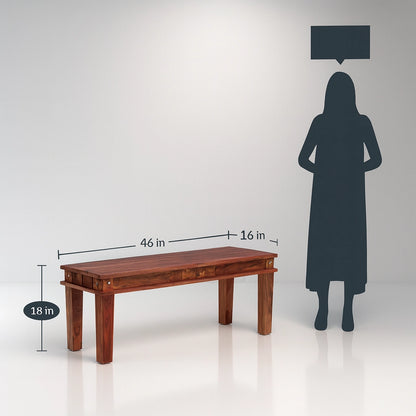 Niwar Dining Table 6 Seater Set with bench without cushion