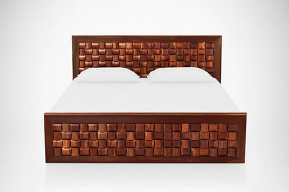 Niwar King Solid Sheesham Wood Bed without Storage